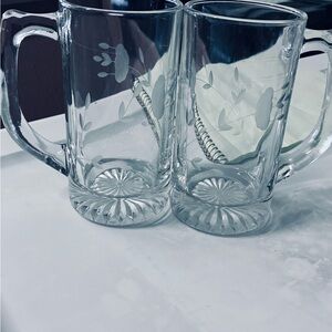 Princess House Heritage Glass Mug set of two.